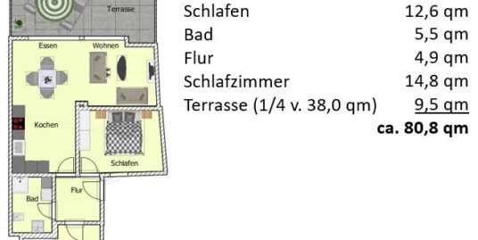 Biedenkopf – Zentrum 3 ZKB mit großer Terrasse